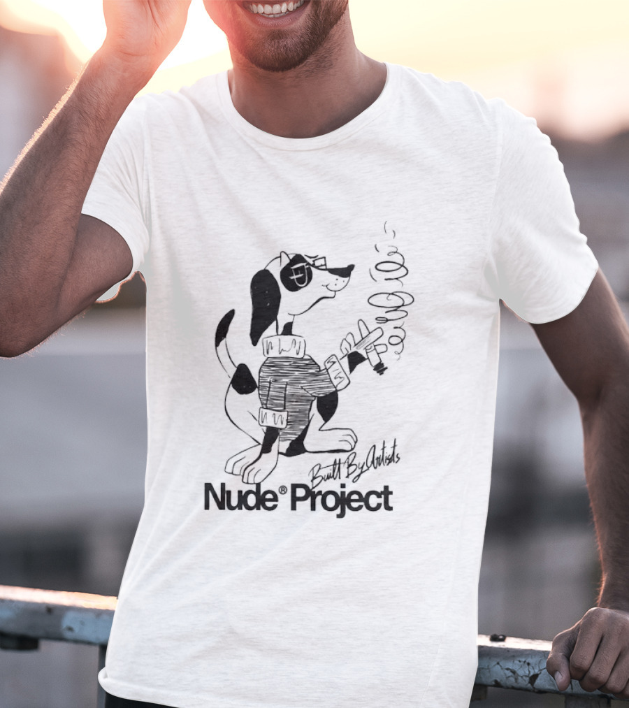 Nude Project Dogg Sweater Smoking Guitar T-Shirt