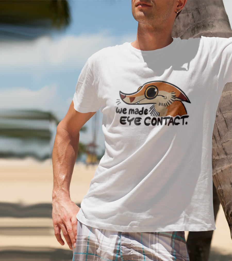 We Made EYE Contact Cartoon Orange Long Snouted Creature T-Shirt