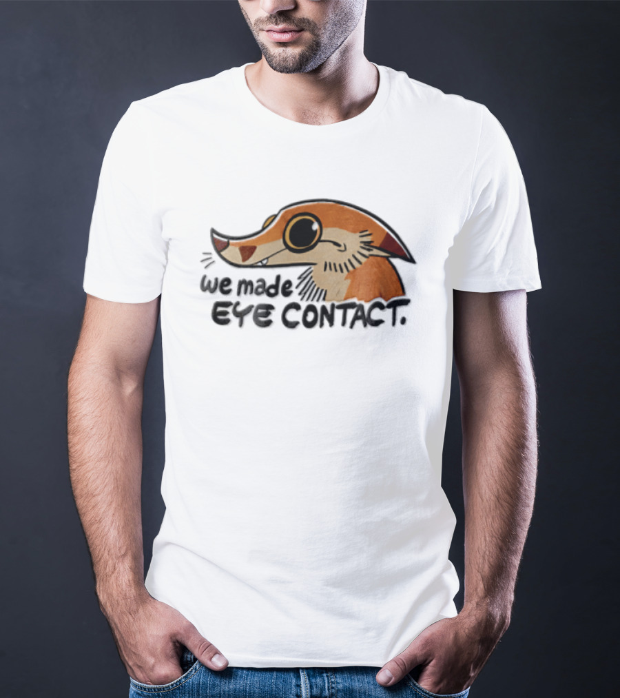 We Made EYE Contact Cartoon Orange Long Snouted Creature T-Shirt