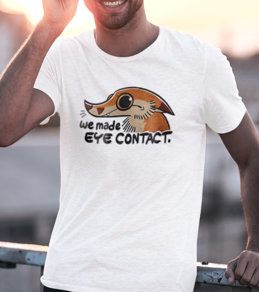 We Made EYE Contact Cartoon Orange Long Snouted Creature T-Shirt