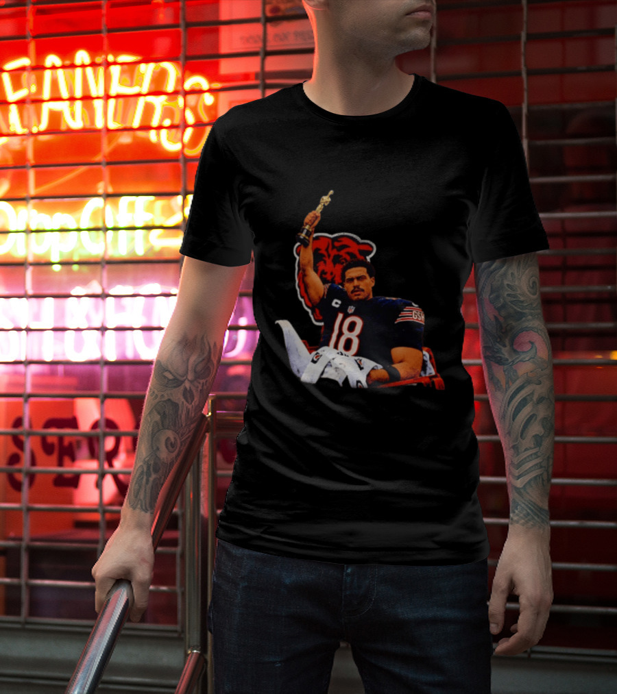 Caleb Williams Chicago Bears Oscar Meme Insight With Iconic Pose And Team Concept T-Shirt