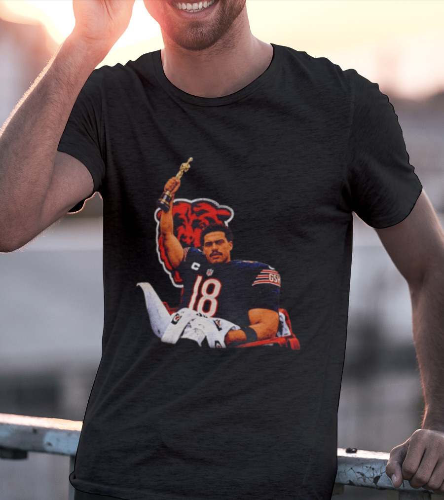 Caleb Williams Chicago Bears Oscar Meme Insight With Iconic Pose And Team Concept T-Shirt
