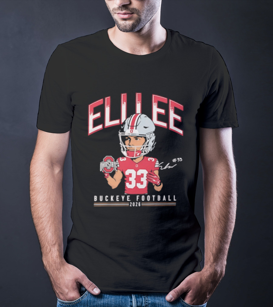 Eli Lee Buckeye Football 2023 Ohio State Buckeyes Caricature T-Shirt