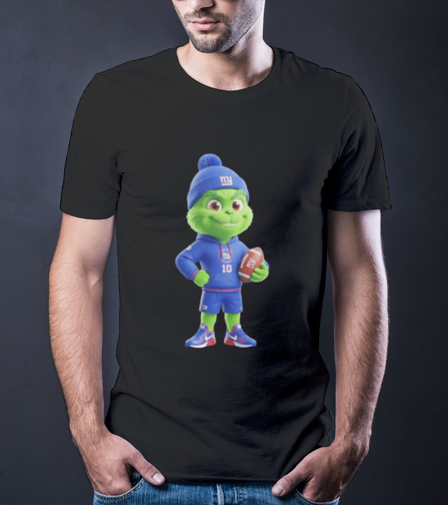 Grinch New York Giants Football 10 3D Cartoon T-Shirt
