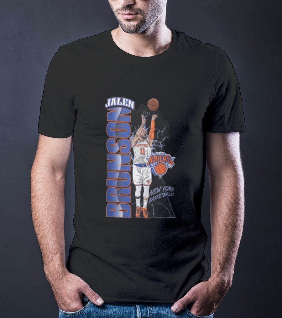 New York Knicks Jalen Brunson Shooting Basketball Player Knicks Basketball T-Shirt