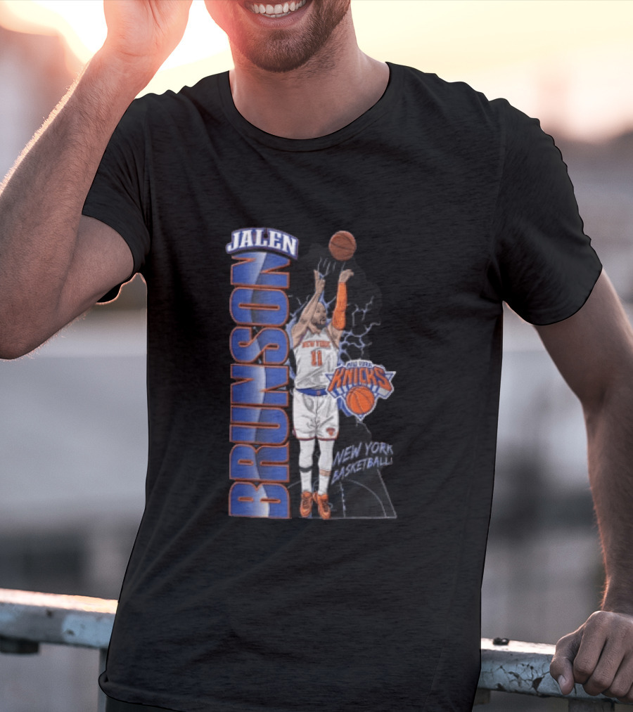 New York Knicks Jalen Brunson Shooting Basketball Player Knicks Basketball T-Shirt
