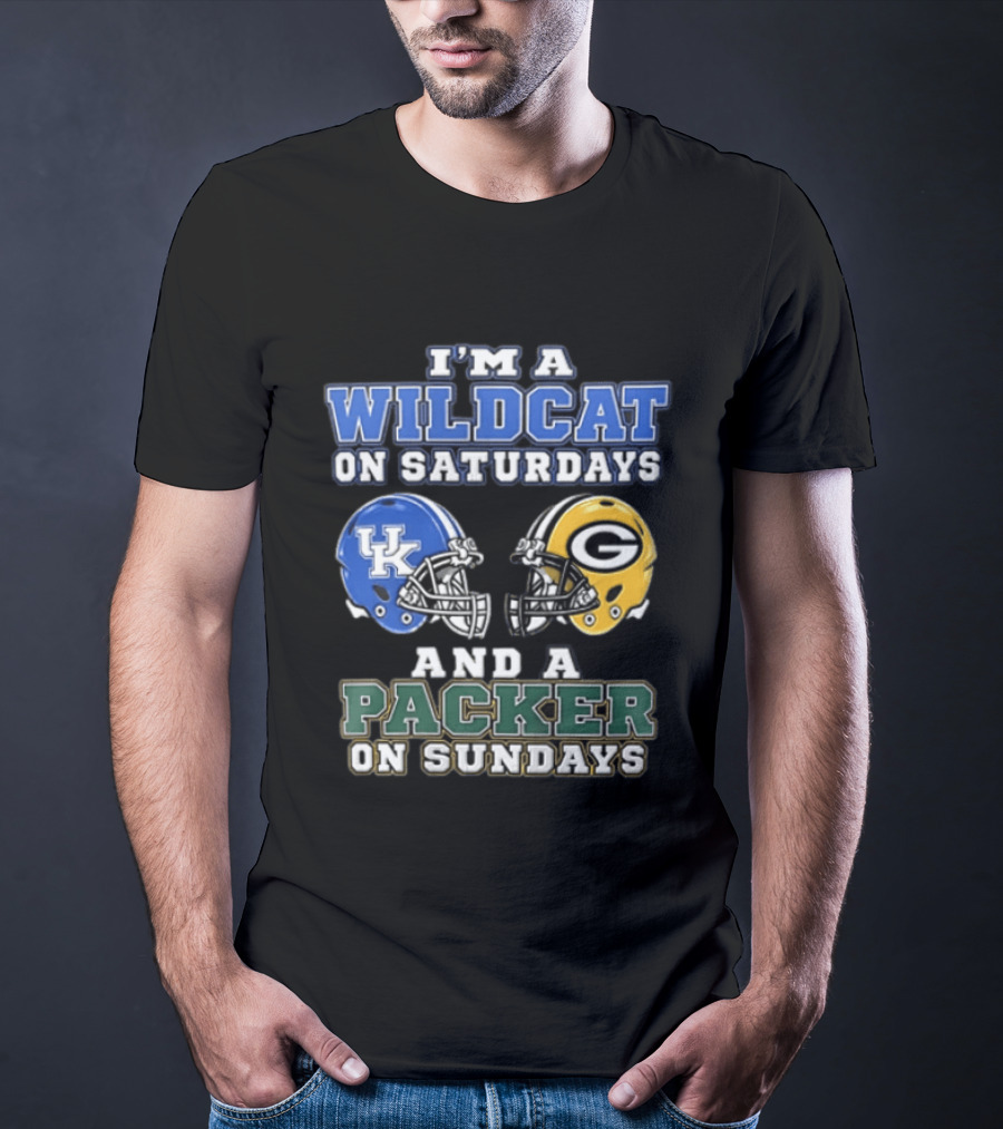I'm A Wildcat On Saturdays UK Helmet And A Packer On Sundays G Helmet T-Shirt