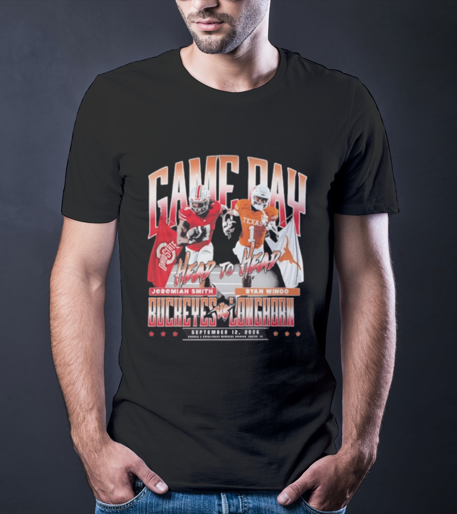 Game Day Buckeyes Vs Longhorns Jeremiah Smith Ryan Wingo September 12 2026 T-Shirt