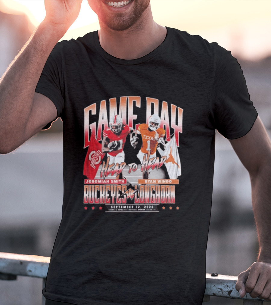 Game Day Buckeyes Vs Longhorns Jeremiah Smith Ryan Wingo September 12 2026 T-Shirt