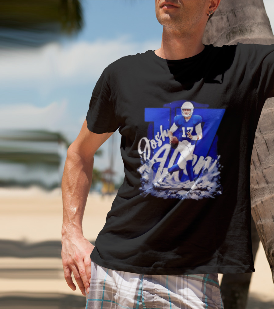 Josh Allen 17 Buffalo Bills Football Player Action T-Shirt