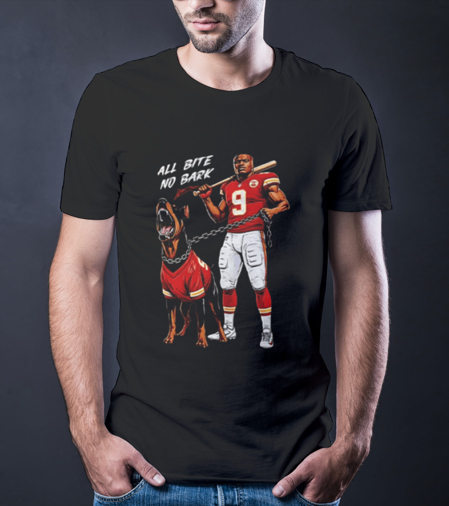 Kenneth Walker III All Bite No Bark Number 9 Football Player And Dog T-Shirt