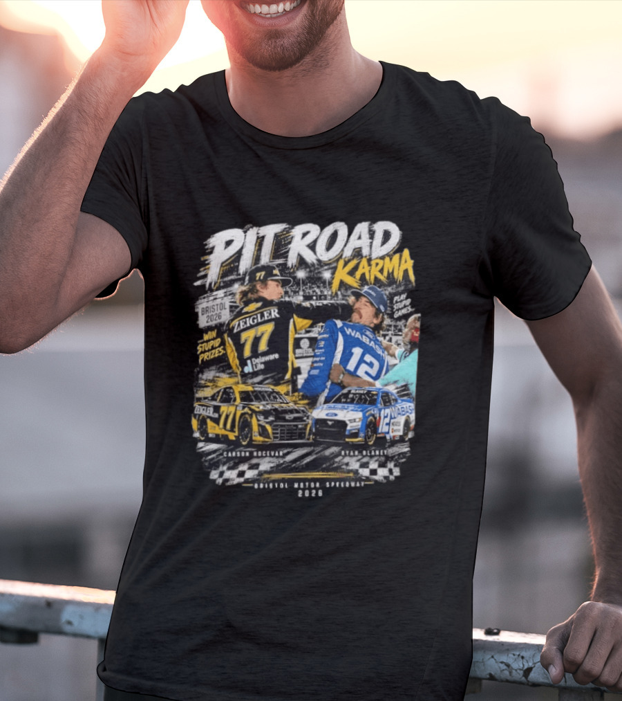 Pit Road Karma 2026 Bristol Ryan Blaney Carson Hocevar Zeigler Wabash Racing T-Shirt