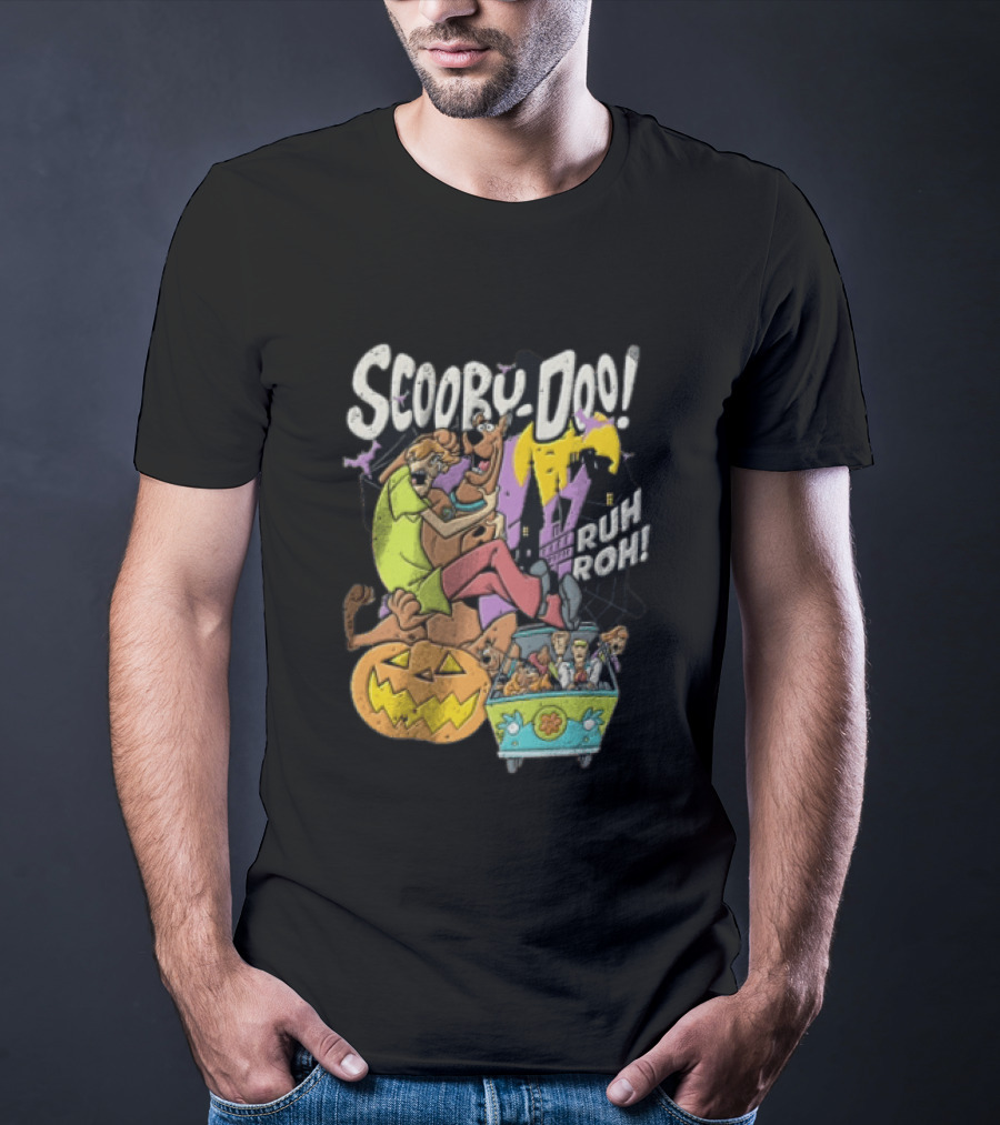 Scooby Doo Ruh Roh Shaggy Haunted House Pumpkin Mystery Machine T-Shirt