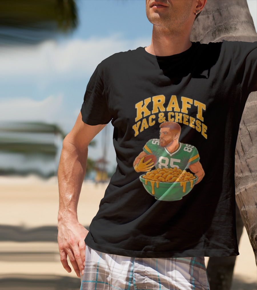 Kraft Yac & Cheese Green Bay Packers 85 Football Player With Bowl T-Shirt