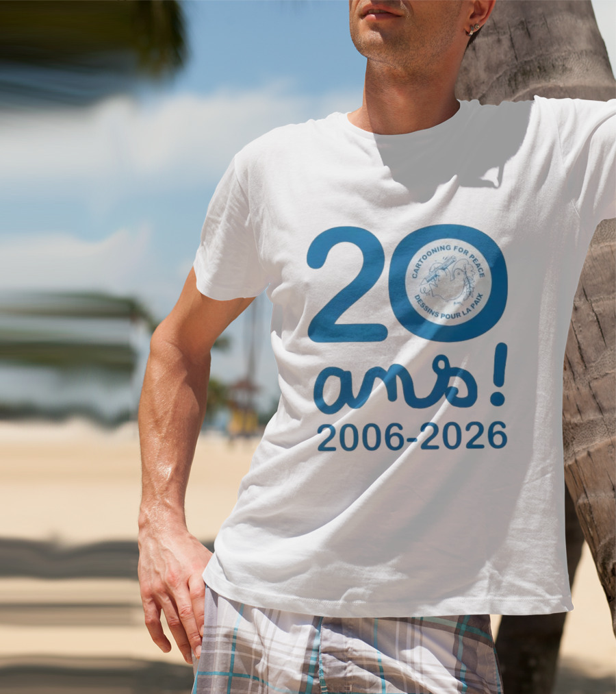 Cartooning For Peace 20 Ans 2006 2026 Dessins Pour La Paix 20th Anniversary T-Shirt
