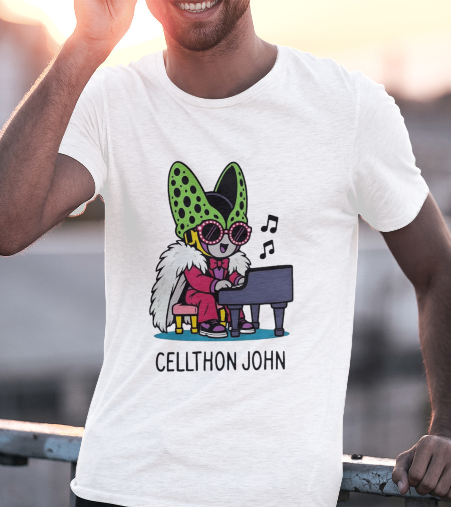 Cellthon John Dragon Ball Z Piano Music Fun T-Shirt