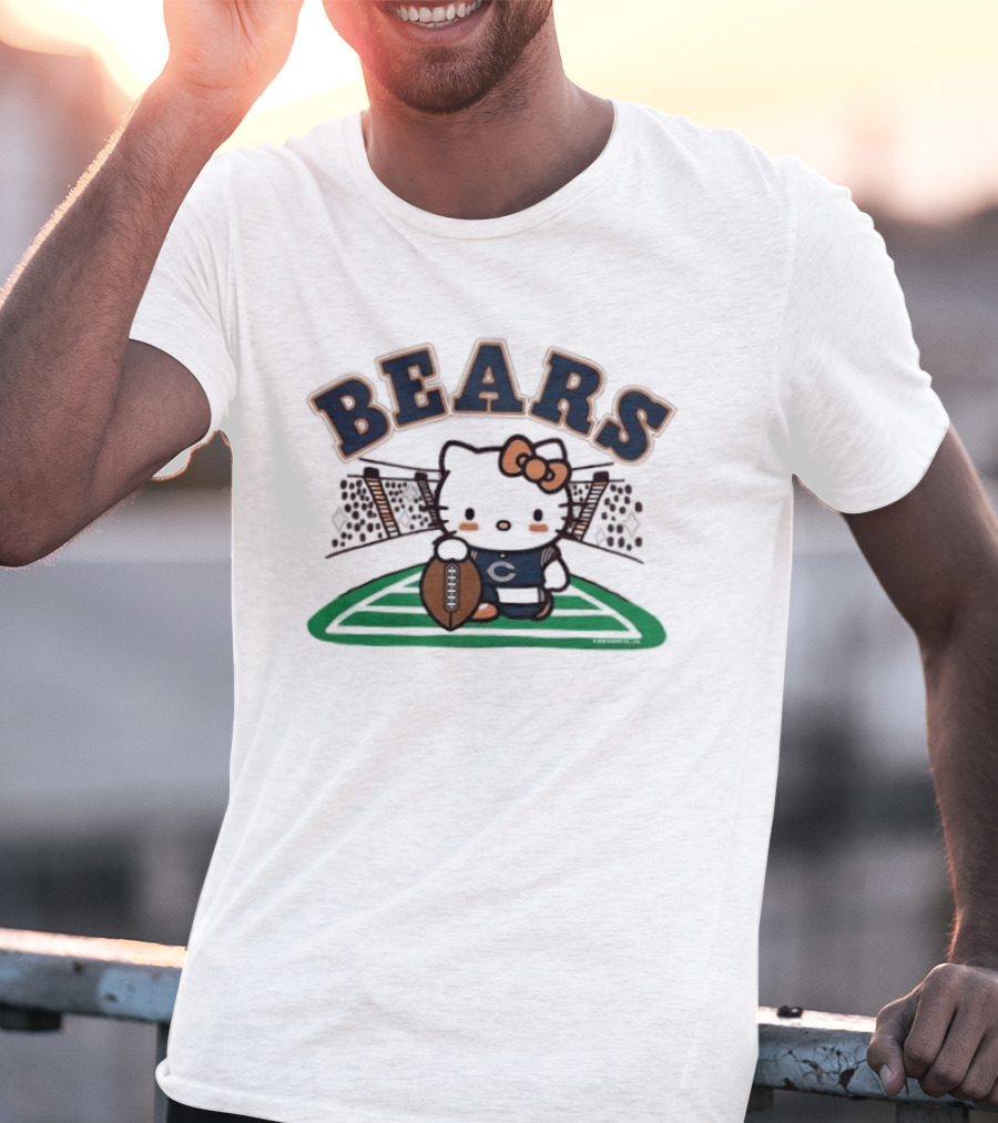 Hello Kitty Bears Football Collaboration Cartoon T-Shirt