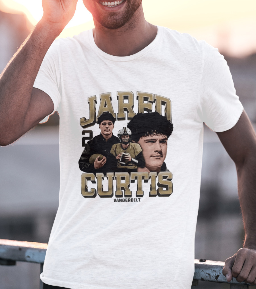 Vanderbilt Jared Curtis Football No 2 Commodores Collage T-Shirt