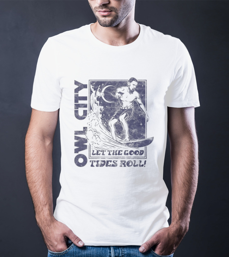 Owl City Let The Good Tides Roll Surfer Wave Adventure T-Shirt