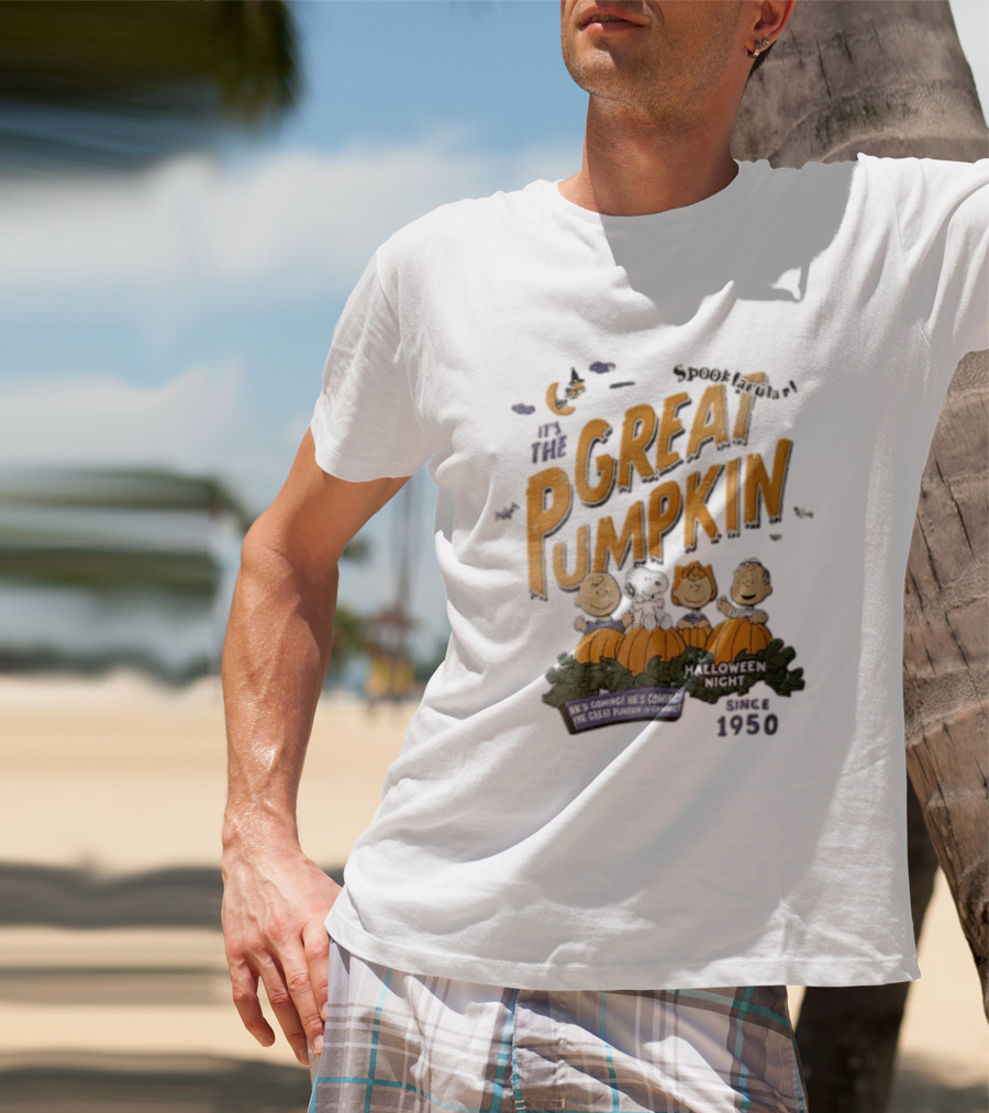 Spooktacular It's The Great Pumpkin Halloween Night Since 1950 Peanuts Charlie Brown Snoopy T-Shirt