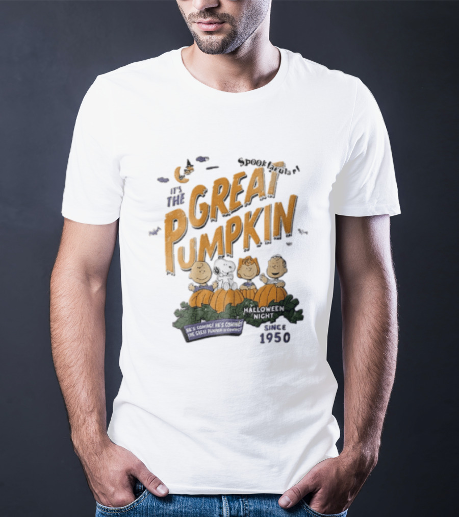 Spooktacular It's The Great Pumpkin Halloween Night Since 1950 Peanuts Charlie Brown Snoopy T-Shirt