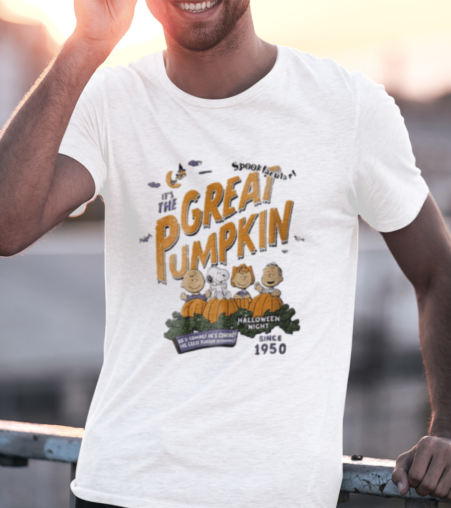 Spooktacular It's The Great Pumpkin Halloween Night Since 1950 Peanuts Charlie Brown Snoopy T-Shirt