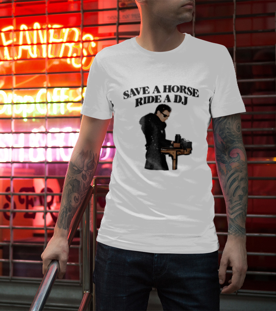 Save A Horse Ride A DJ Sunglasses Turntable Musician T-Shirt
