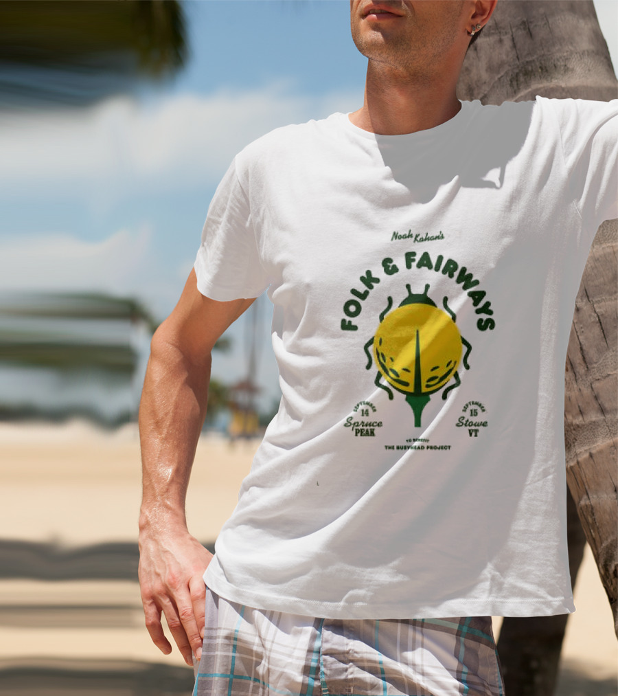 The Busyhead Project Shop 2026 Folk And Fairways Beetle Green Yellow T-Shirt