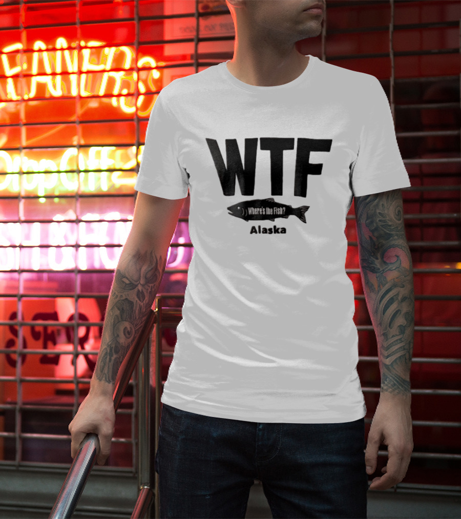 WTF Where's The Fish Alaska Black T-Shirt