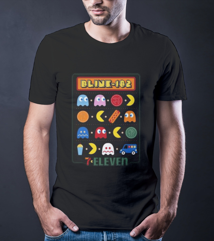 Blink 182 Pac Man 7 Eleven Collaboration Longsleeve Retro Arcade T-Shirt