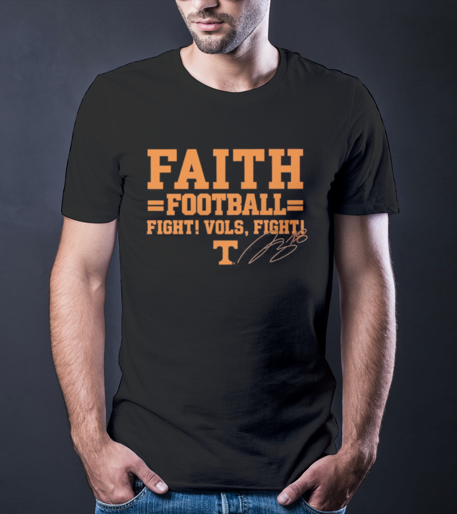 Faith Football Fight Vols Fight Tennessee T T-Shirt