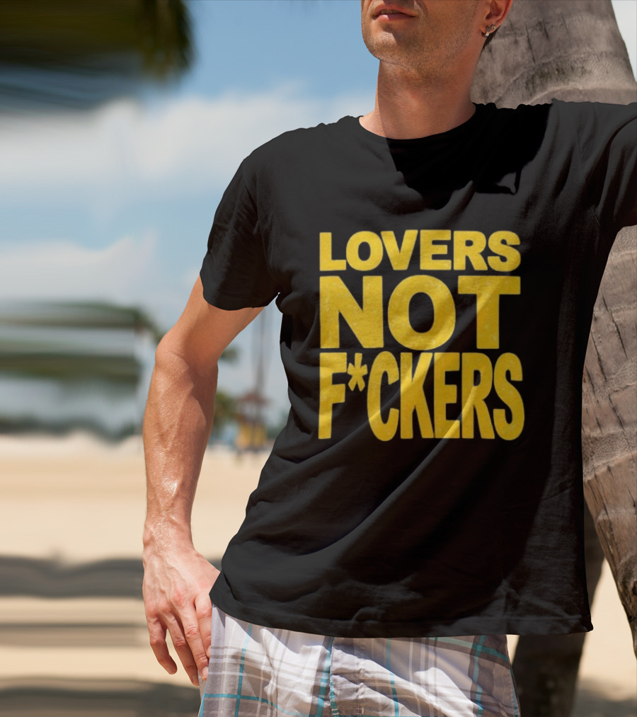 Lovers Not Fckers Bold Yellow T-Shirt
