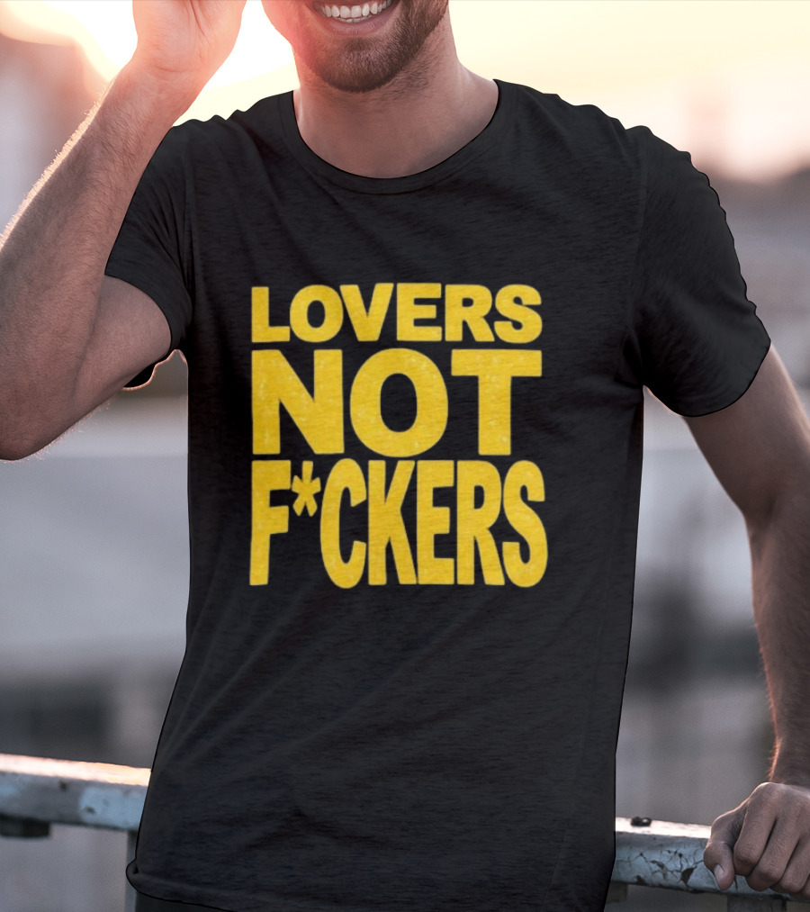 Lovers Not Fckers Bold Yellow T-Shirt