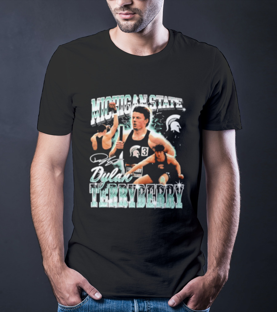 Michigan State Spartans Dylan Terryberry Player Collage T-Shirt