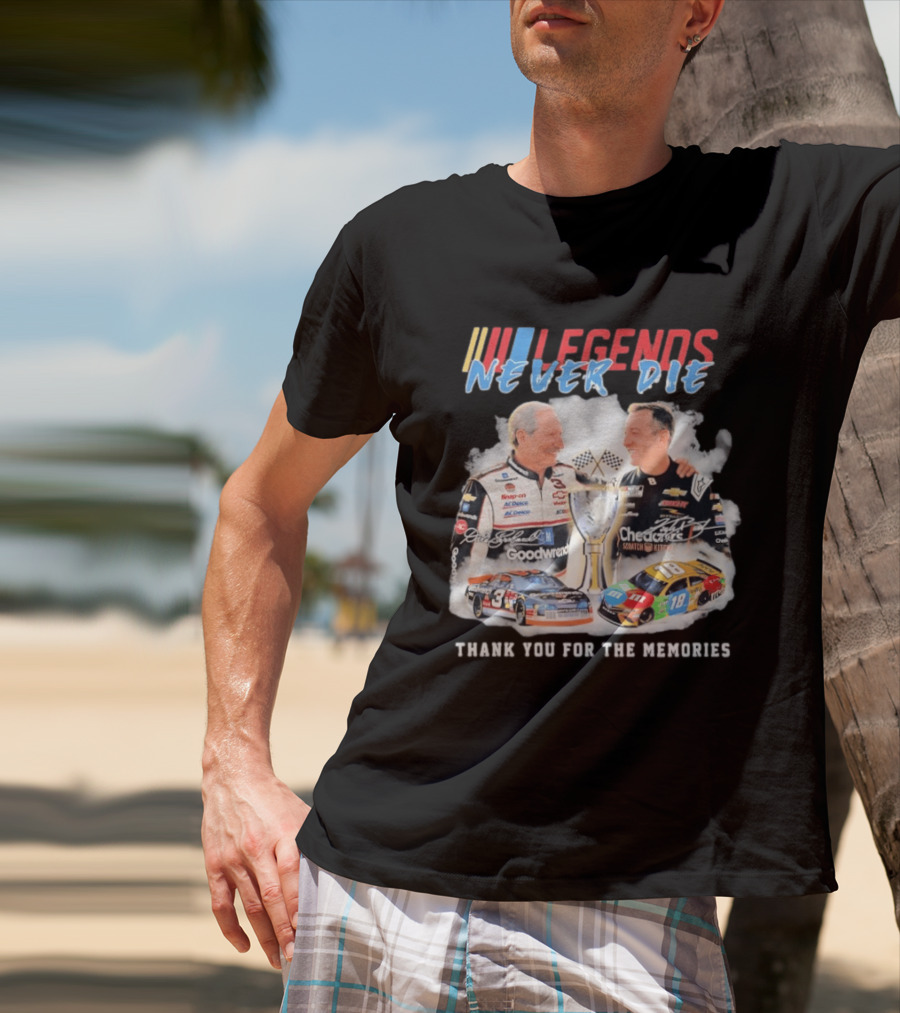 NASCAR Legends Never Die Dale Earnhardt Kyle Busch Thank You For The Memories T-Shirt