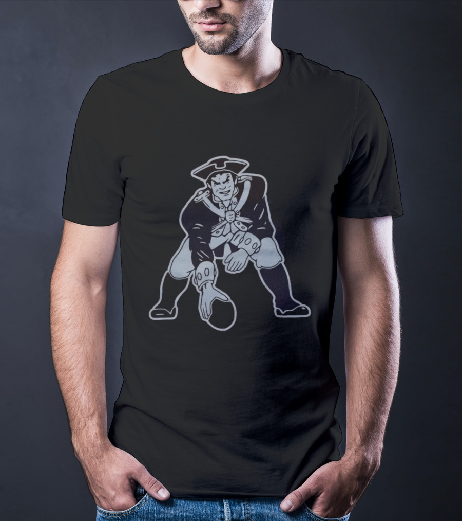 New England Patriots Pat Patriot 1979 Football Blackout T-Shirt