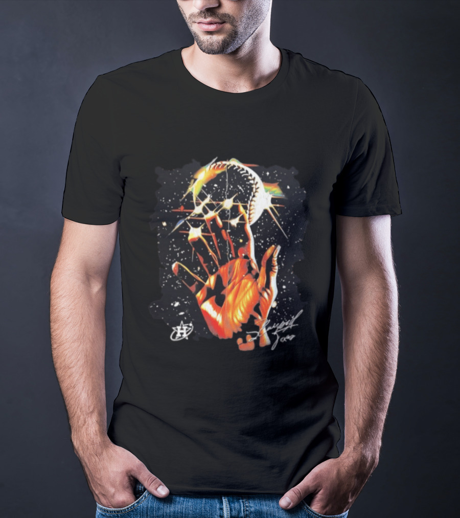 Houston Astros Hand Baseball Stars Signature T-Shirt