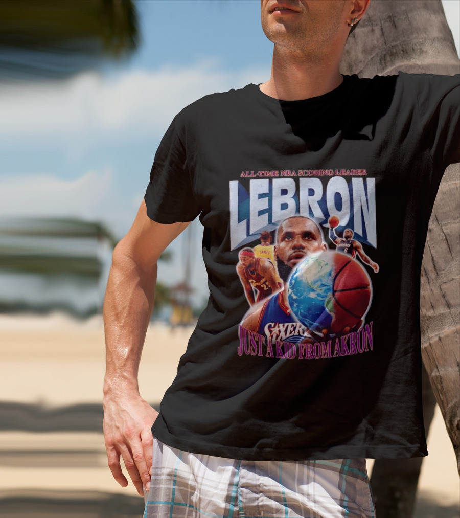 LeBron All Time NBA Scoring Leader Just A Kid From Akron T-Shirt