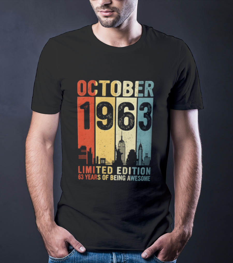 October 1963 Limited Edition 60 Years Of Being Awesome New York City Skyline T-Shirt