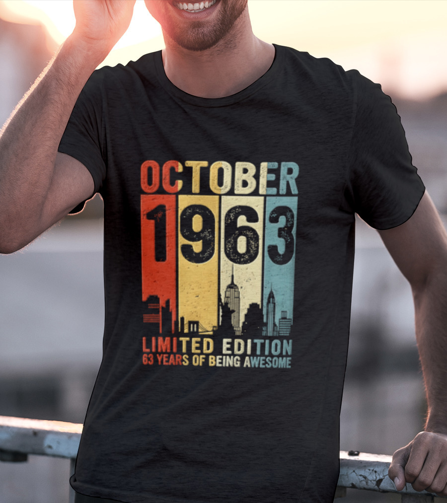 October 1963 Limited Edition 60 Years Of Being Awesome New York City Skyline T-Shirt