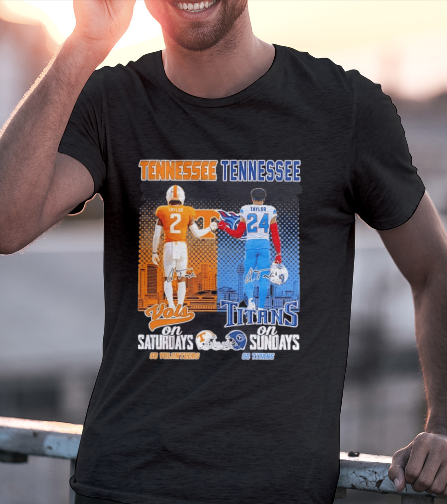 Tennessee Volunteers On Saturdays Go Volunteers Tennessee Titans On Sundays Go Titans T-Shirt