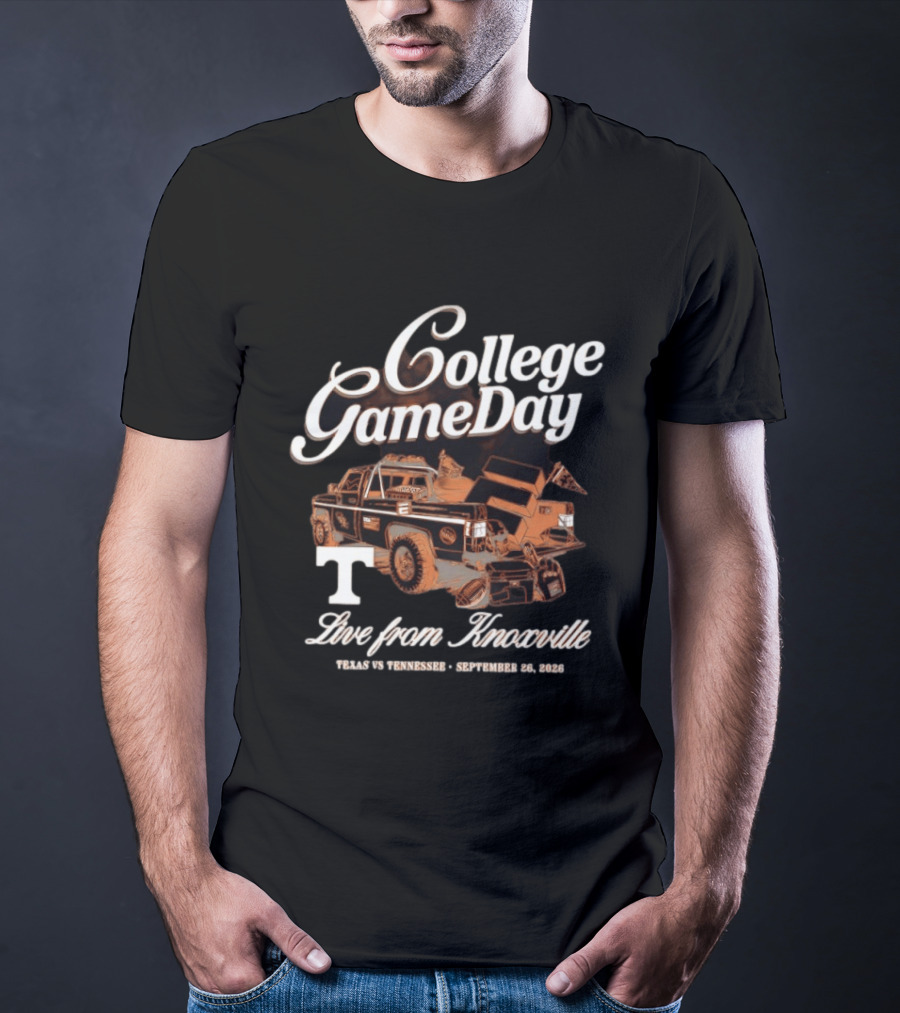 College Gameday Texas Vs Tennessee Live From Knoxville September 23 2023 Vintage Truck T-Shirt