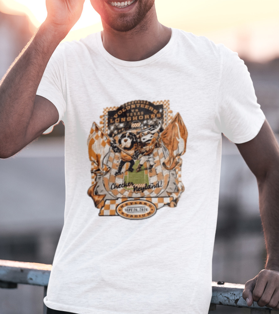 Tennessee Volunteers Vs Texas Longhorns Neyland Stadium Checker Neyland Sept 26 2026 T-Shirt