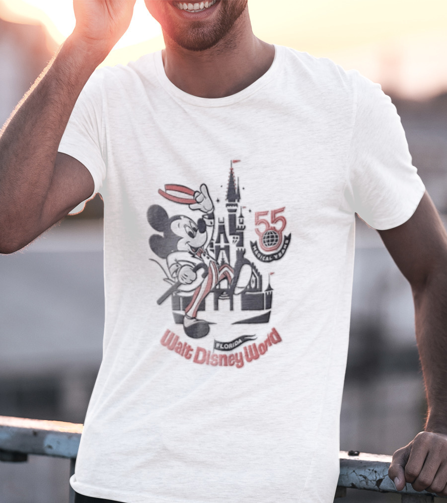 Walt Disney World Mickey Mouse 55 Magical Years Tipping Hat Castle T-Shirt