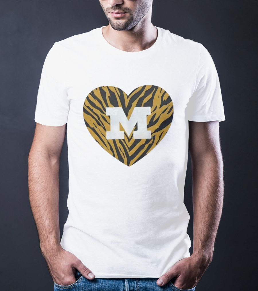 Mizzou Heart M Tiger Stripes Bold Spirit T-Shirt