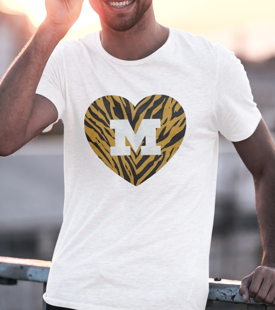 Mizzou Heart M Tiger Stripes Bold Spirit T-Shirt