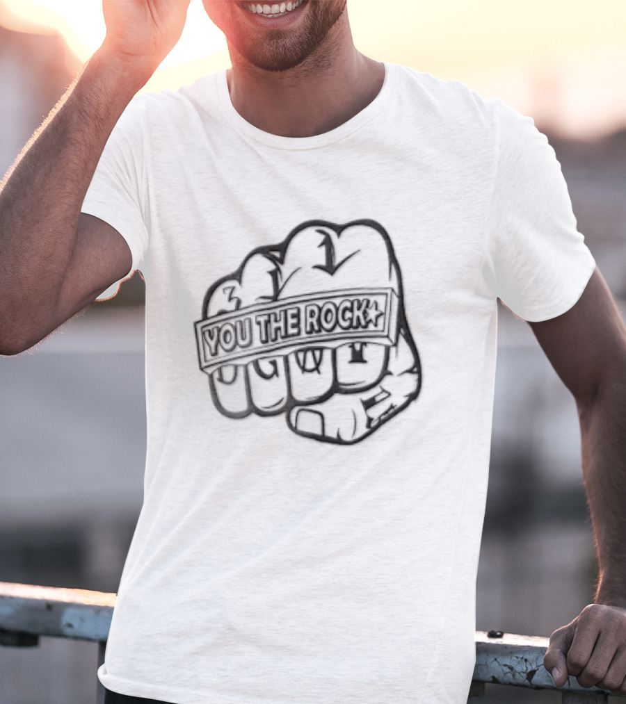 WWE The Rock Fist Tattoo Battle Art YOU THE Rock T-Shirt
