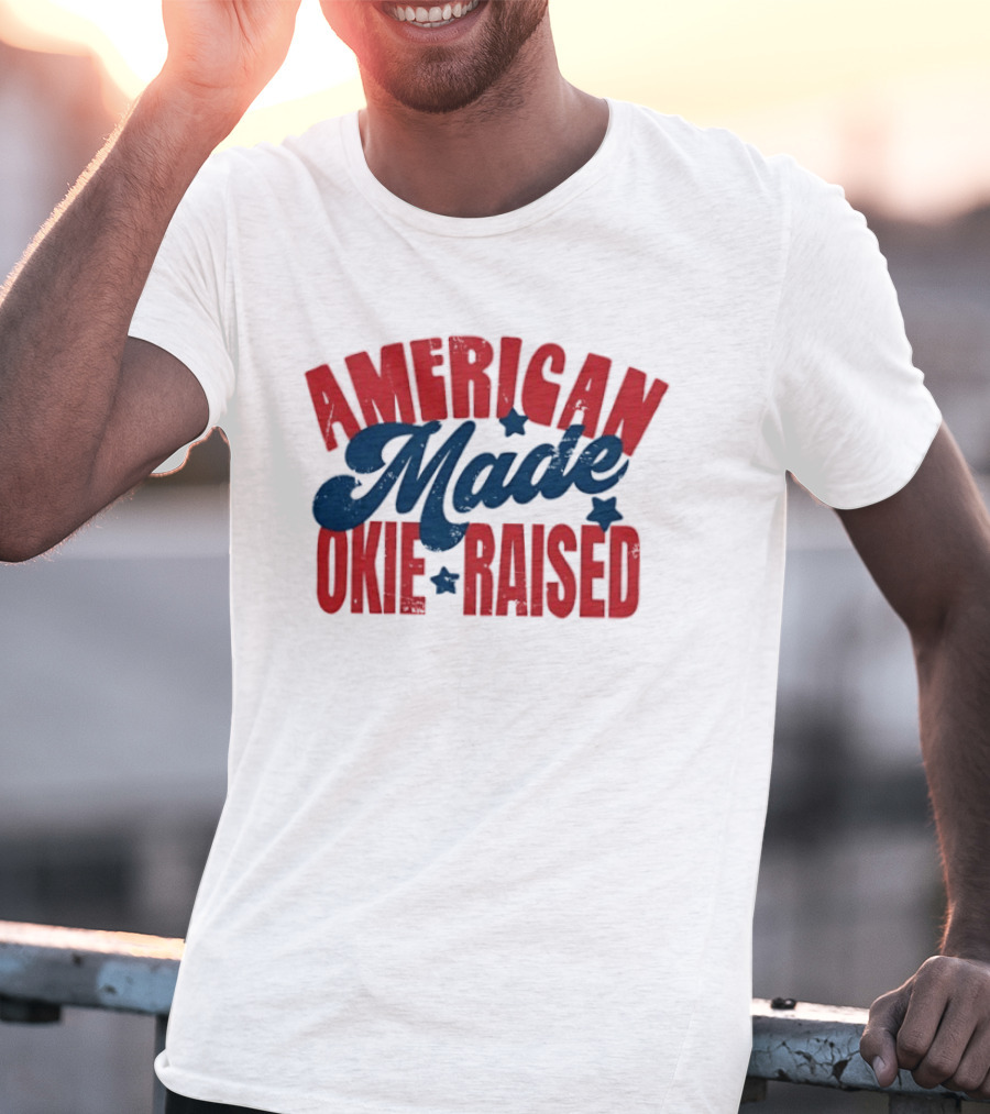 American Made Okie Raised Stars Vintage Appeal T-Shirt