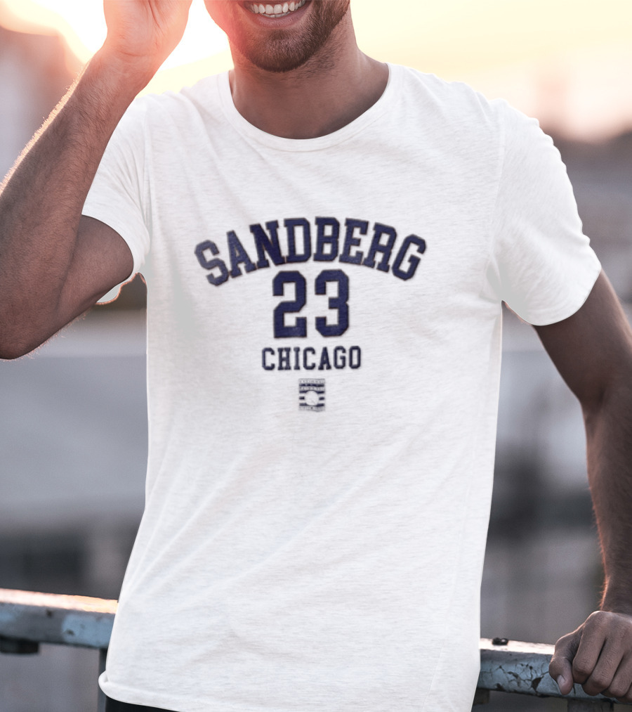 Chicago Cubs Sandberg 23 Jersey Vintage Style C Patch T-Shirt