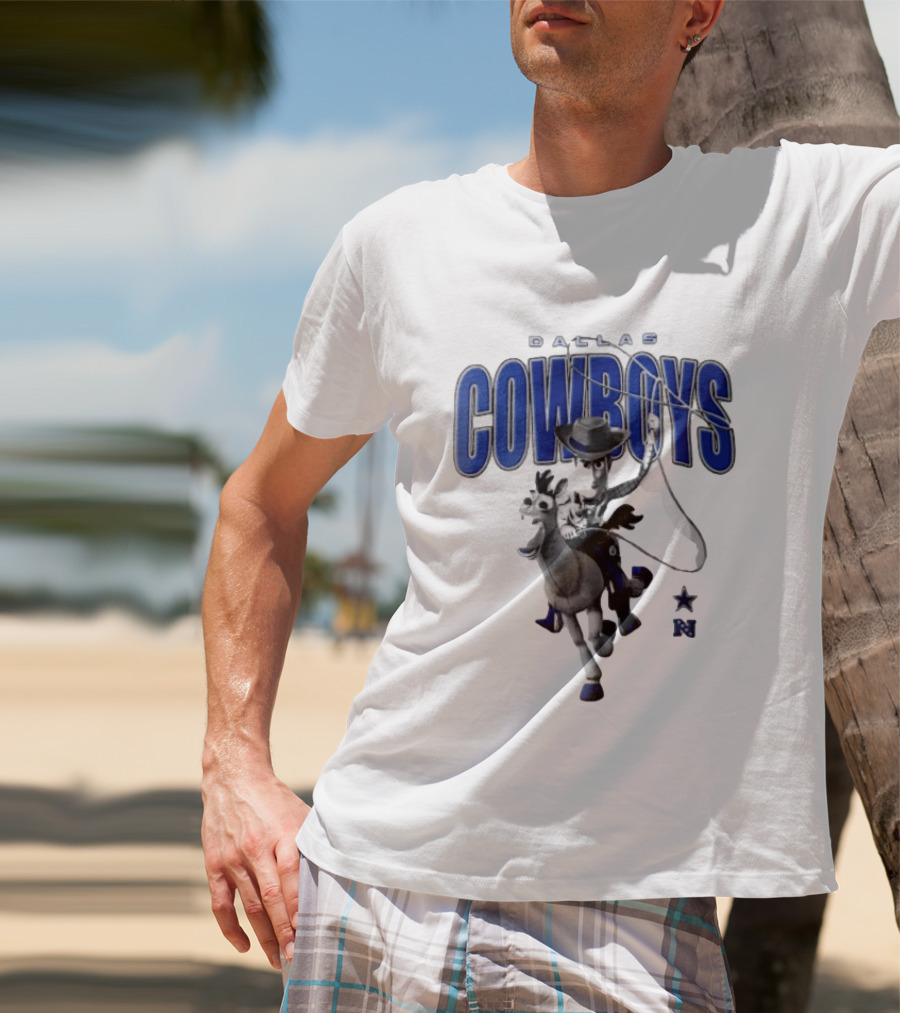 Dallas Cowboys Woody Bullseye Lasso Cartoon NFL Toy T-Shirt